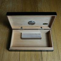 Angelo Mini Black Humidor & External Hygrometer - 5 Cigar Capacity