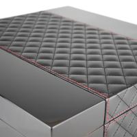 Prestige Hampton Humidor + Diamond Stitched Leather Top - Black - 200 Capacity