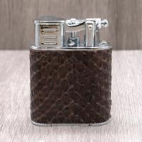 J Cure C.Gars Collection Pocket Jet Flame Lighter - Brown Python Leather