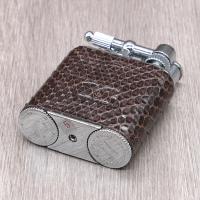 J Cure C.Gars Collection Pocket Jet Flame Lighter - Brown Python Leather