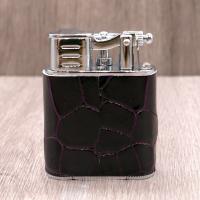 J Cure C.Gars Collection Pocket Jet Flame Lighter - Purple Crocodile Leather