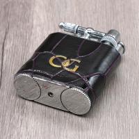 J Cure C.Gars Collection Pocket Jet Flame Lighter - Purple Crocodile Leather