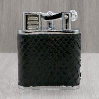 J Cure C.Gars Collection Jet Flame Table Lighter - Black Python Leather