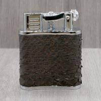 J Cure C.Gars Collection Jet Flame Table Lighter - Brown Python Leather