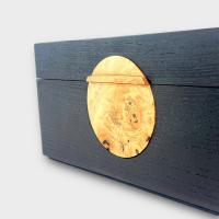 Jonathon Vaiksaar Artemis Small Square Humidor - Scorched Ash - 40 Cigar Capacity