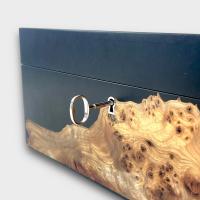 Jonathon Vaiksaar River Large Square Humidor - Burr Elm - 140 Cigar Capacity