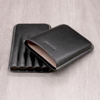 Jemar Leather Slim Panatella Case - 5 Finger - Black