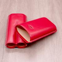 Jemar Leather Robusto Cigar Case - 2 Finger - Rojo Red