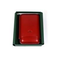 Jemar Leather Cigar Case - Robusto - 3 Finger -  Rojo Red (End of Line)