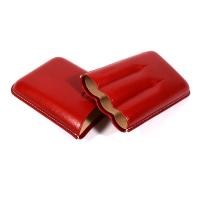 Jemar Leather Cigar Case - Robusto - 3 Finger -  Rojo Red (End of Line)