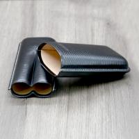 Jemar Leather Cigar Case - Robusto- Two Cigars - Black
