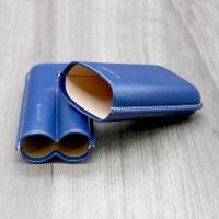 Jemar Leather Cigar Case - Robusto - Two Cigars - Blue
