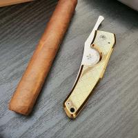 SLIGHT SECONDS Les Fines Lames Le Petit - The Cigar Pocket Knife - 18K Gold Leaves