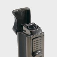 Eurojet Jet Lighter with Punch Cut and Rest - Gunmetal & Black