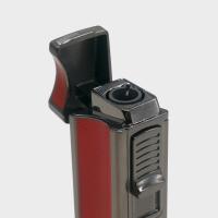 Eurojet Jet Lighter with Punch Cut and Rest - Gunmetal & Red