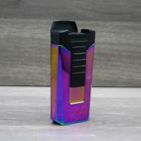 Eurojet Race Angled Twin Jet Flame Lighter - Rainbow