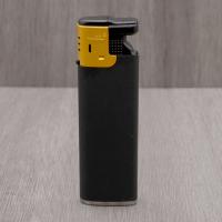 Angel Turbo Jet Piezo Refillable Lighter - Black & Gold