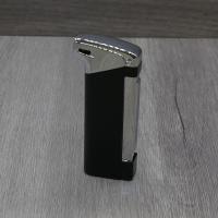 Eurojet Soft Flame Pipe Lighter - Black & Chrome