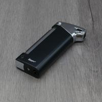 Eurojet Soft Flame Pipe Lighter - Black & Chrome