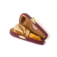 Meerschaum Cigar Holder Brown Tree Pattern - 50 Ring Gauge (MEER165)