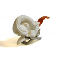 Meerschaum Large Elephant Bent Fishtail Pipe (MEER229)