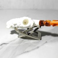 Meerschaum Small Smoking Man Bent Fishtail Pipe (MEER307)