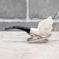 Meerschaum Small Bacchus Laughing Face Bent Fishtail Pipe (MEER345)