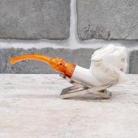 Meerschaum Small Tiger Bent Fishtail Pipe (MEER350)