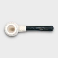 Meerschaum Small Floral Bent Black Stem Fishtail Pipe (MEER397)