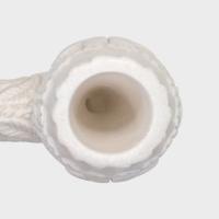 Meerschaum Small Floral Bent Black Stem Fishtail Pipe (MEER397)