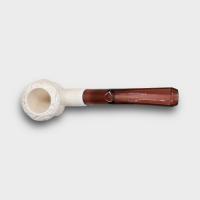 Meerschaum Small Panel Apple Web Bent Fishtail Brown Stem Pipe (MEER402)