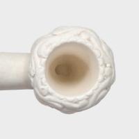 Meerschaum Small Panel Apple Web Bent Fishtail Brown Stem Pipe (MEER402)