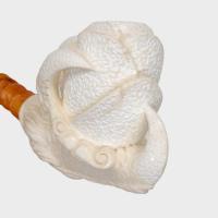 Meerschaum Large Dragon Claw and Rose Bent Fishtail Pipe (MEER404)