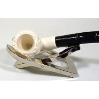 Meerschaum Small Panel Apple Web Bent Fishtail Pipe (MEER76)