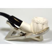 Meerschaum Small Panel Apple Web Bent Fishtail Pipe (MEER76)