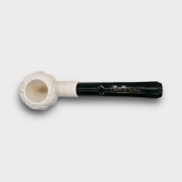 Meerschaum Small Panel Apple Web Bent Fishtail Black Stem Pipe (MEER76)