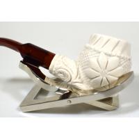 Meerschaum Small Floral Bent Fishtail Pipe (MEER78)