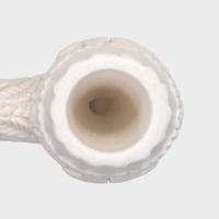 Meerschaum Small Floral Bent Amber Stem Fishtail Pipe (MEER78)