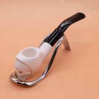 Meerschaum Mini Grim Reaper Bent Fishtail Pipe (MEER80)