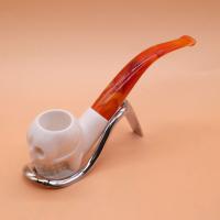 Meerschaum Standard Skull Bent Fishtail Pipe (MEER81)