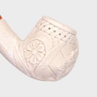 Meerschaum Standard Embossed Dragon Bent Fishtail Pipe (MEER82)