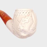 Meerschaum Standard Embossed Dragon Bent Fishtail Pipe (MEER82)