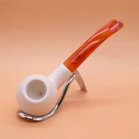 Meerschaum Standard Apple Smooth Bent Fishtail Pipe (MEER86)