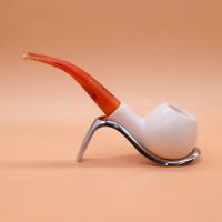 Meerschaum Standard Apple Smooth Bent Fishtail Pipe (MEER86)