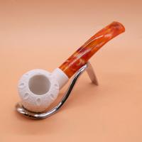 Meerschaum Standard Calabash Lattice Bent Fishtail Pipe (MEER87)