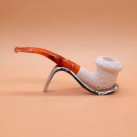 Meerschaum Standard Calabash Lattice Bent Fishtail Pipe (MEER87)