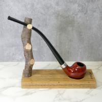 Molina Longus Terracotta Bent 9mm Filter Fishtail Churchwarden Pipe (ML42)