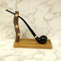 Molina Bent Grey 9mm Filter Fishtail Churchwarden Pipe (ML49)