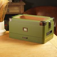 Klaro Military Glass Top Cigar Humidor - 100 Cigar Capacity