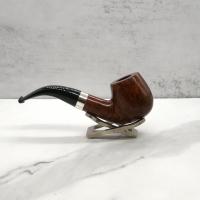 Northern Briars Bruyere Premier G5 Banded Bent Apple 9mm Filter Fishtail Pipe (NB183)